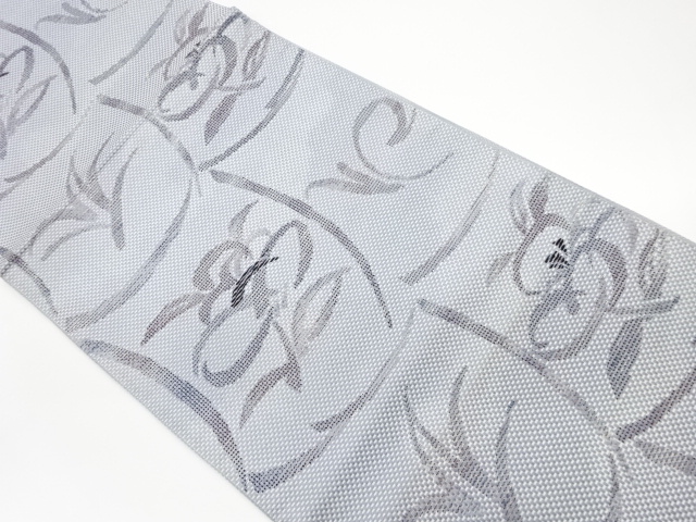 リサイクル　抽象草花模様織出し袋帯